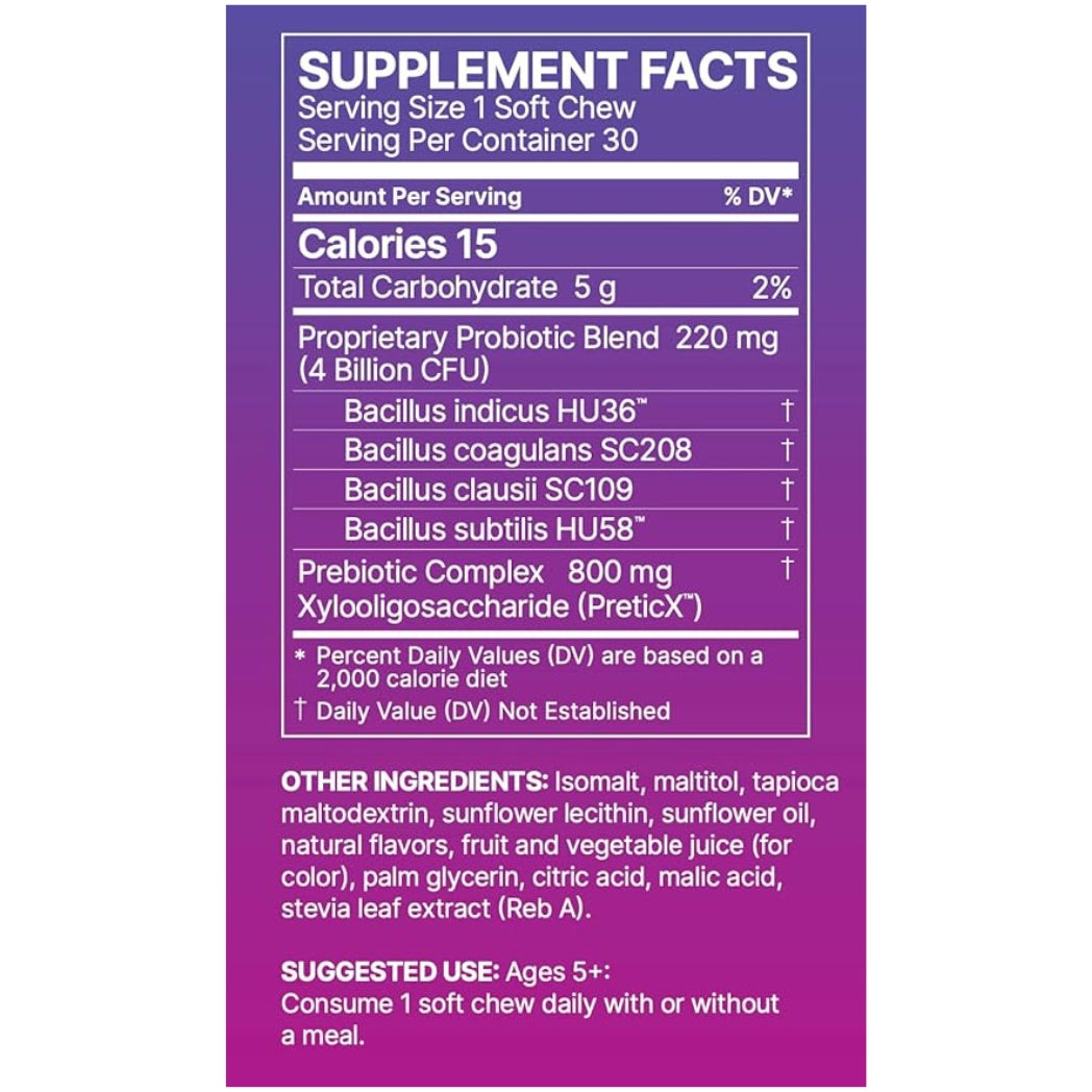 Synbiotic Prebiotic + Probiotic Chewables